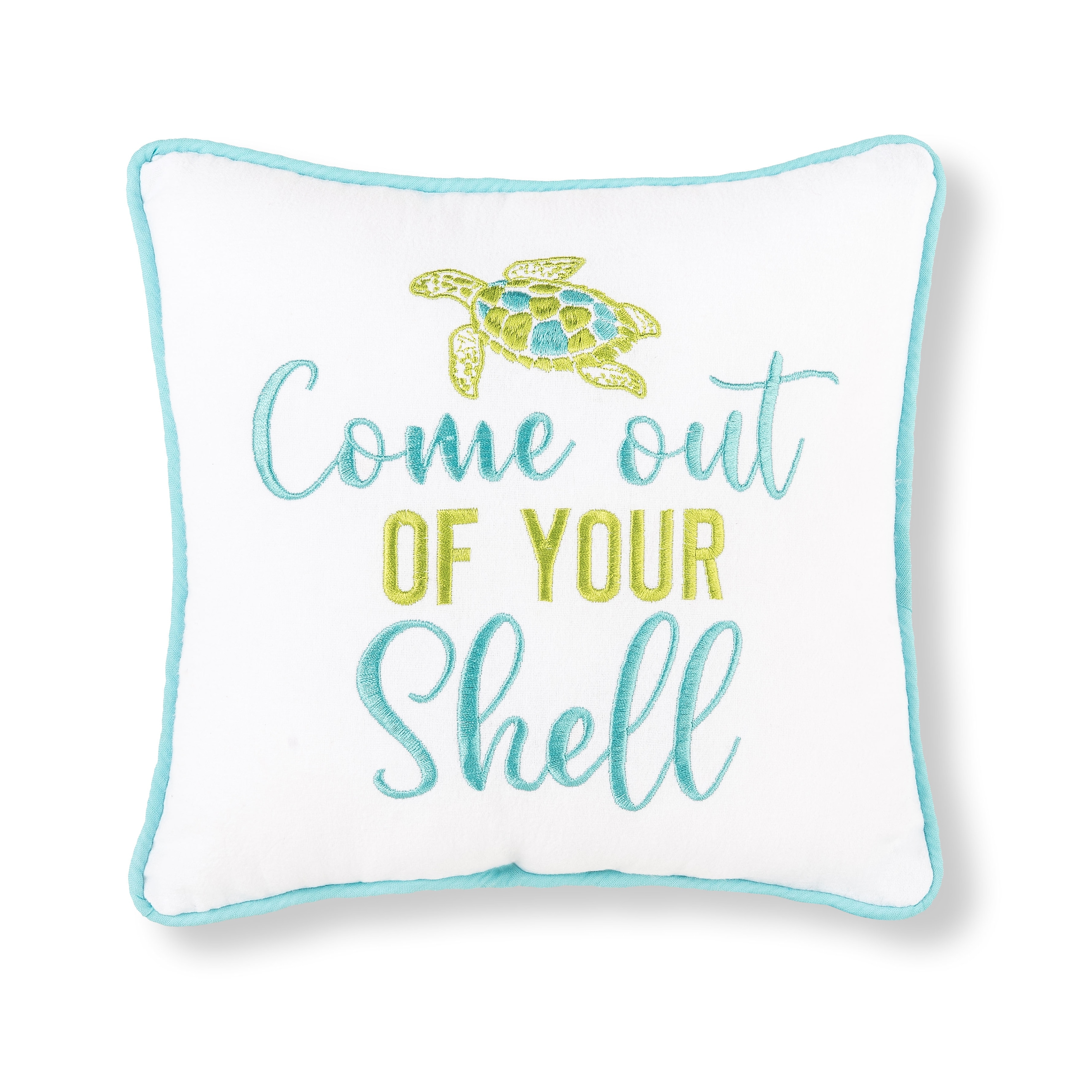 Come Out Of Your Shell Embroidered Small Petite Throw Pillow, 10" x 10"