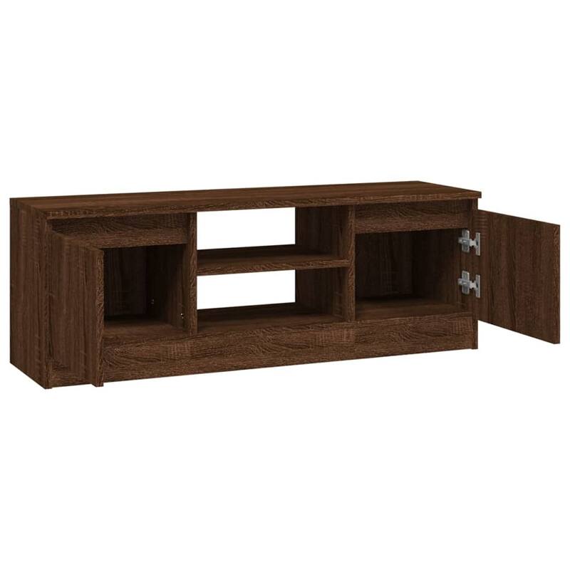 vidaXL TV Cabinet With Door Brown Oak Engineered Wood Medium - 11.8 x 40.2 x 14.2 in