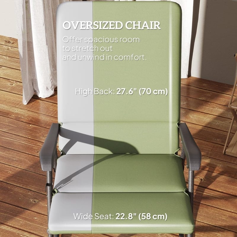 Oversized Outdoor Rocking Camping Chair Set of 2
