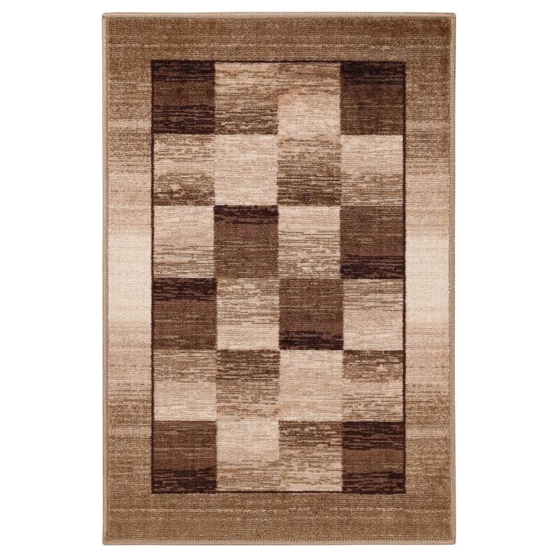 Superior Lockwood Color Block Non-Slip Washable Indoor Runner or Area Rug