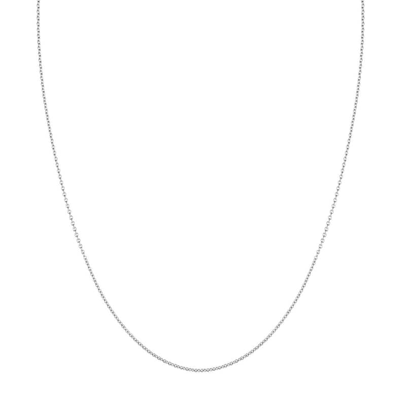 Curata 14k White Gold 1.5mm Cable Chain Necklace (Lobster)