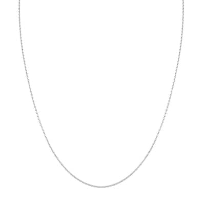 Curata 14k White Gold 1.5mm Cable Chain Necklace (Lobster)