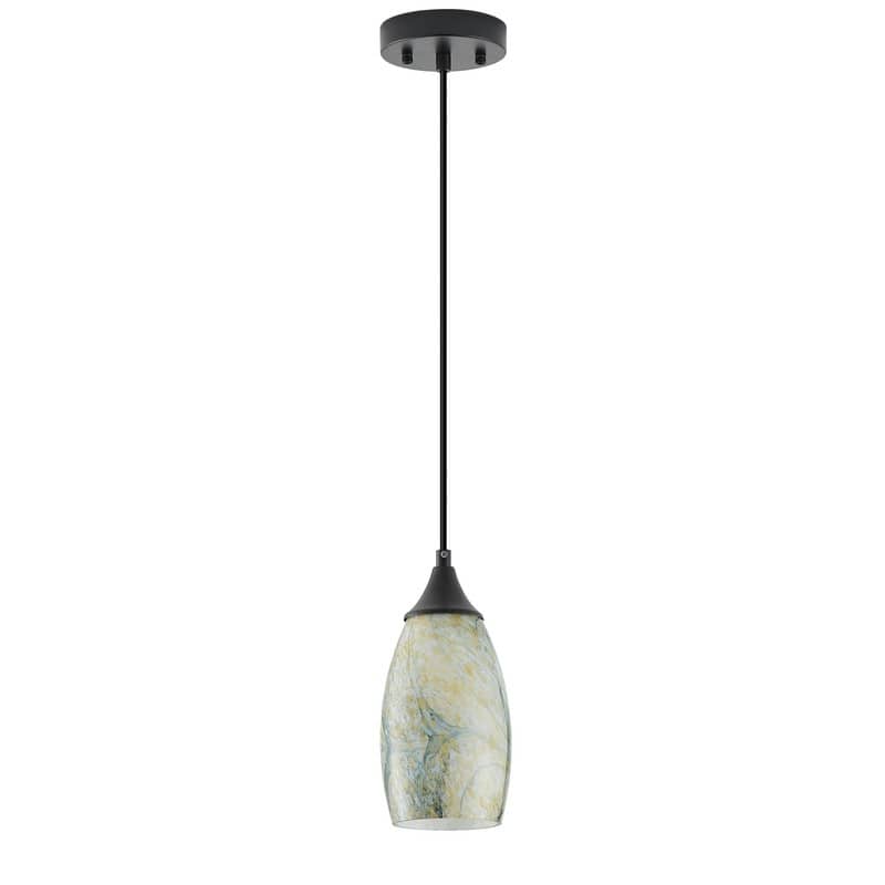 Black Metal and Glass Pendant Light for Kitchen Island Dining Room