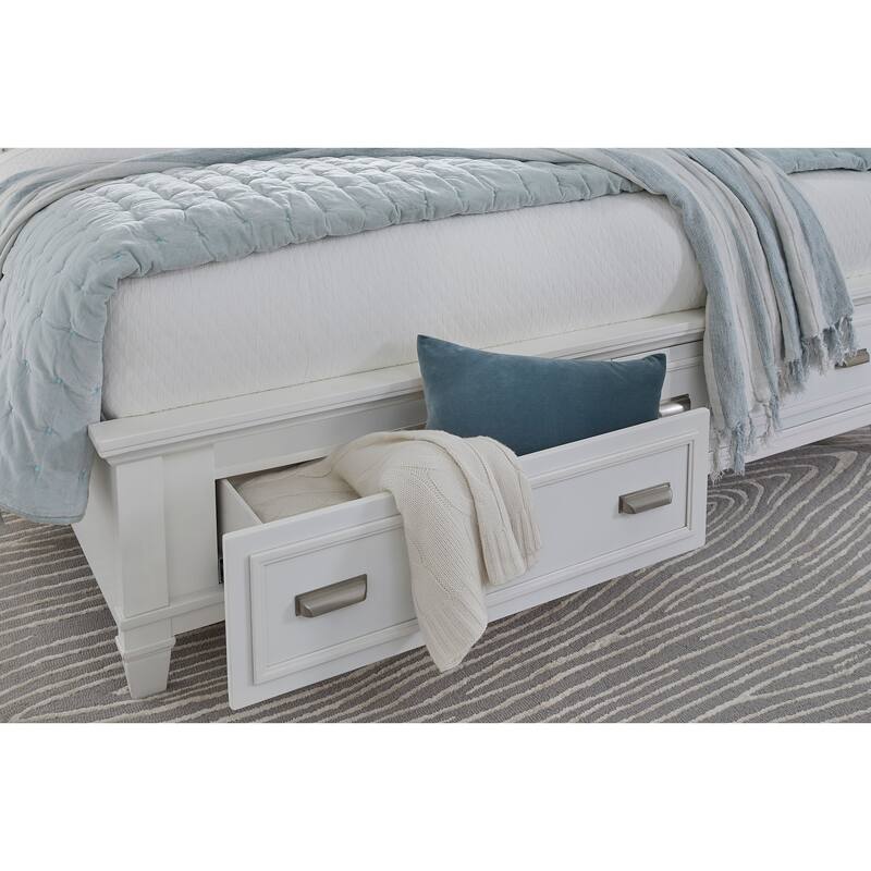 Magnussen Home Charleston White Dove Panel Storage Bed