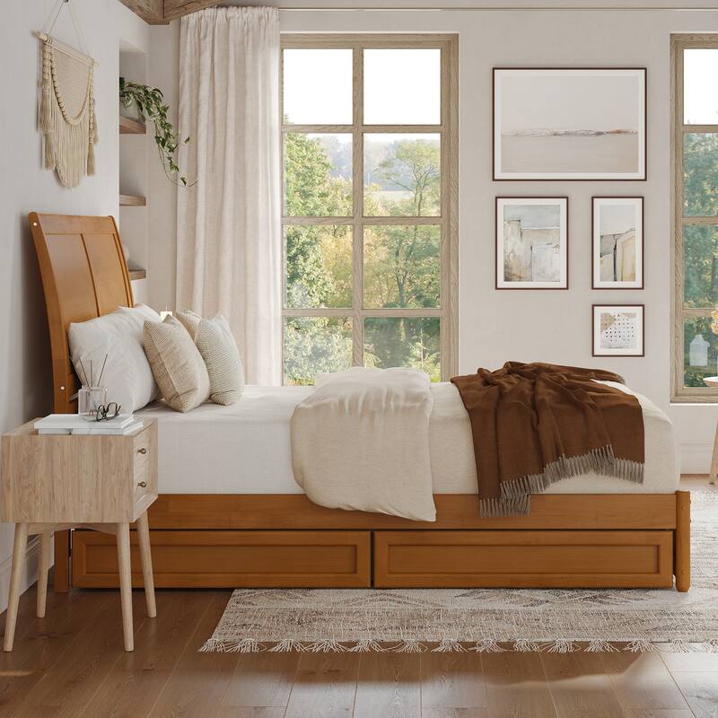 Andorra Platform Bed with Panel Footboard and Storage Drawers