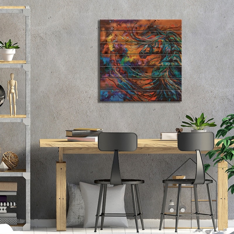 Furry's Hindsight Print On Wood by Lindsey Dahl - Multi-Color