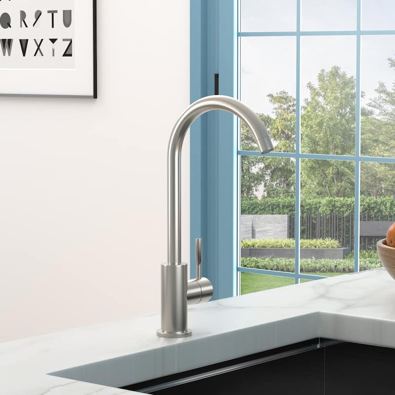 Single Handles Stainless Steel Kitchen Sink Faucet In Brushed Nickel - Brushed Nickel