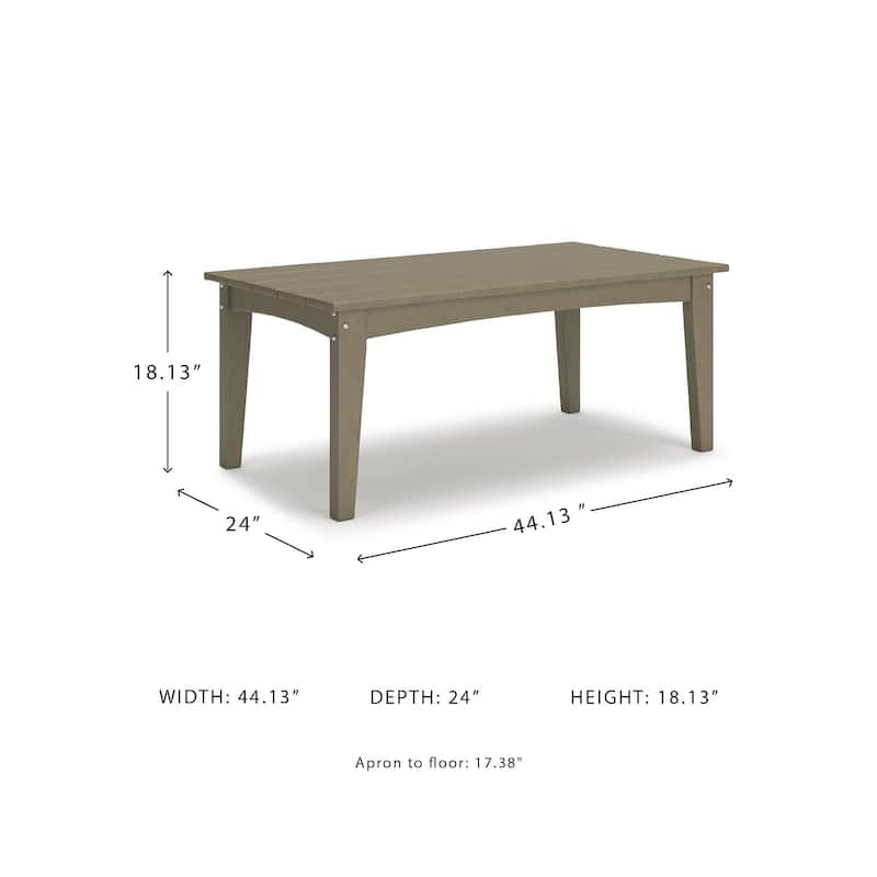 Signature Design by Ashley Hyland wave Outdoor Coffee Table - 44.13" W x 24" D x 18.13" H