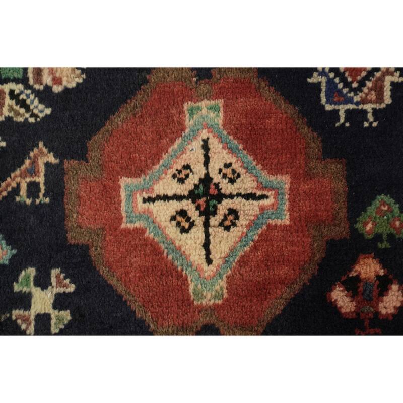 Hand Knotted Oriental 100% Wool Carpet Traditional Tribal Red Shiraz Area Rug - 5' 6'' X 3' 8''