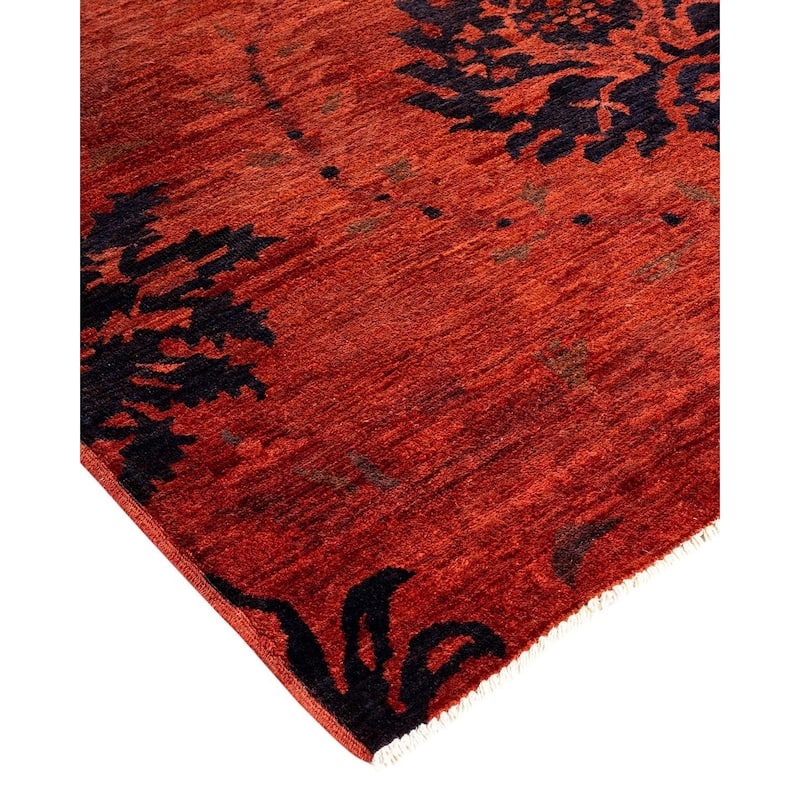 Vibrance, One-of-a-Kind Hand-Knotted Area Rug - Rust, 8' 4" x 10' 1" - 8' 4" x 10' 1"