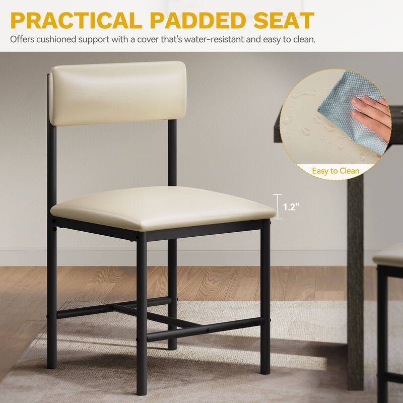 Moasis Modern Faux Leather Upholstered Dining Chairs Set of 4