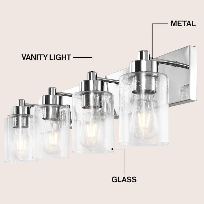 Lydia Seeded Glass/Iron LED Vanity Light, by JONATHAN Y