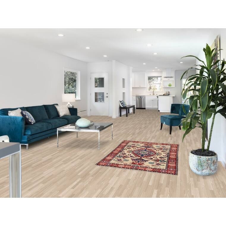 Geometric Kazak Accent Rug Hand-Knotted Foyer Wool Carpet - 3'5" x 4'10"