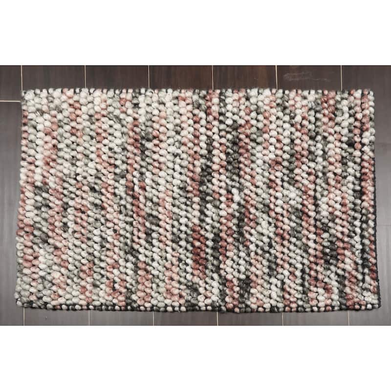 Hand Made Brown Polyester Modern & Contemporary Oriental Area Rug