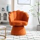 preview thumbnail 20 of 34, Mid Century Velvet 360° Swivel Sofa Chair w/Wide Upholstered Round Armchairs, Swivel Barrel Club Chair for Living Room, Bedroom