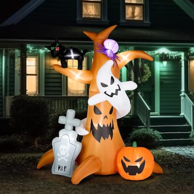 8FT Scary Tree Halloween Inflatables Decorations - N/A