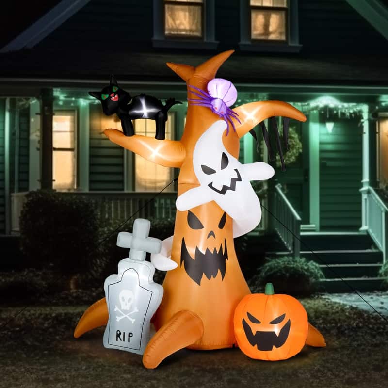 8FT Scary Tree Halloween Inflatables Decorations - N/A