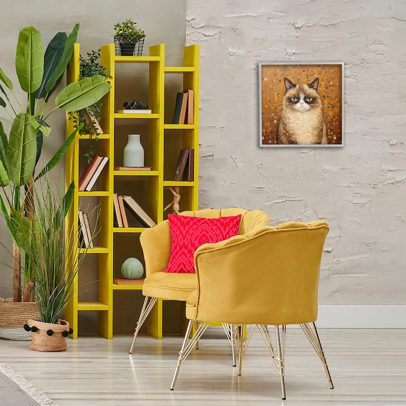 Stupell Grouchy Cat in Classic Style Framed Giclee Art Design By Arlington Prints