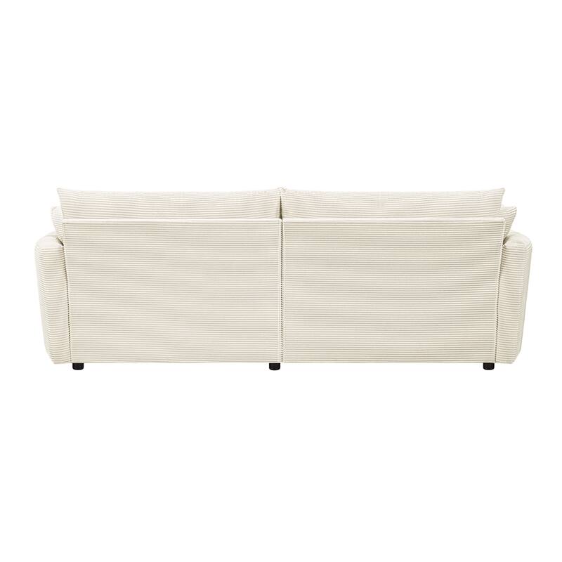 102.3" Oversized Double Chaise Lounge Sofa, Corduroy Upholstered Sleeper Sofa Bed 2 Seat Sofa Loveseat with USB Ports