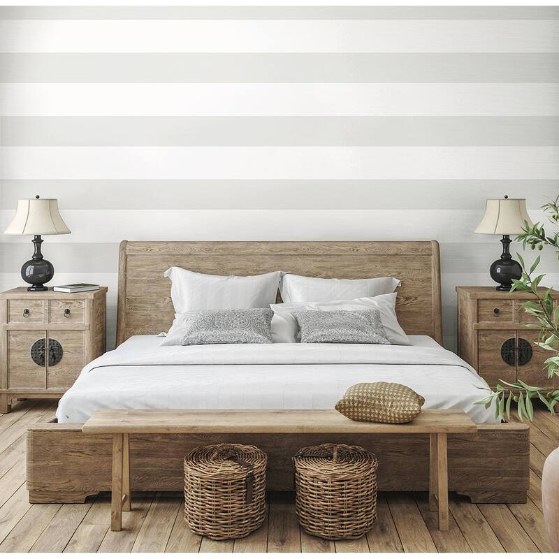 Seabrook Designs Dylan Striped Stringcloth Unpasted Wallpaper