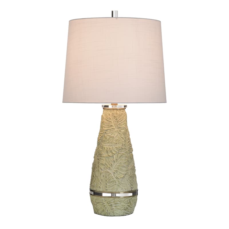 StyleCraft Poly Table Lamp - Tropic Sage - White Shade