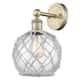 Option Antique Brass / Clear Glass with White Rope