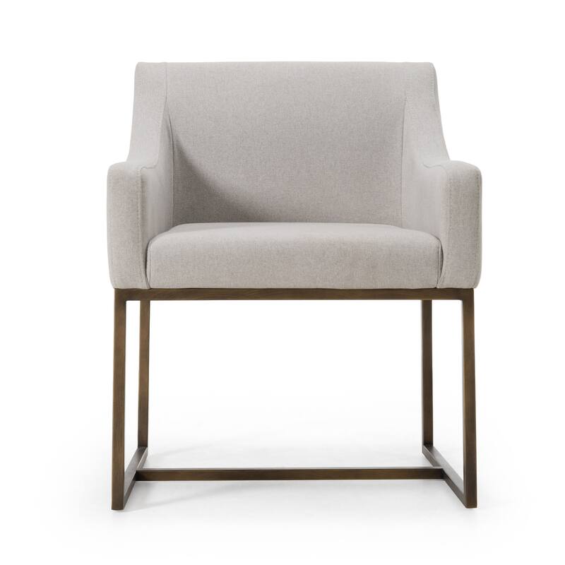 Modrest Elijah Modern Grey & Copper Antique Brass Dining Chair