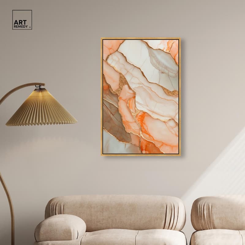 Peach Agate Flow Canvas by Art Remedy
