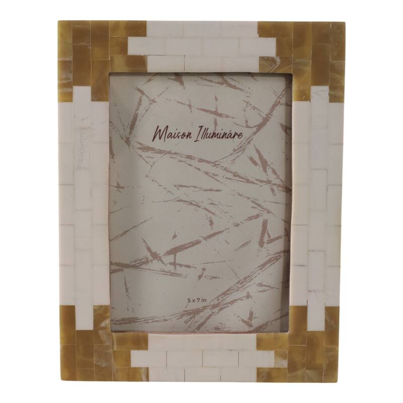 Bone Resin Decorative Picture Frame for Home Decor - 9" Ivory
