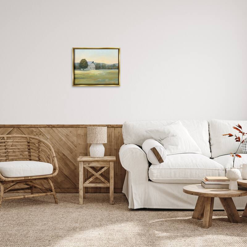 Stupell Rural Countryside Cottage Framed Floater Canvas Wall Art Design by James Wiens