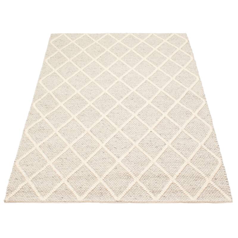 ECARPETGALLERY Braid weave Sienna Cream Wool Rug - 4'11 x 7'10
