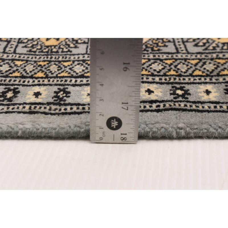 Finest Peshawar Bokhara Grey Rug 5'7" x 7'7" - 5'7 x 7'7