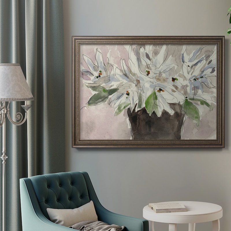 Magnolia Watercolor Study I Premium Framed Canvas- Ready to Hang