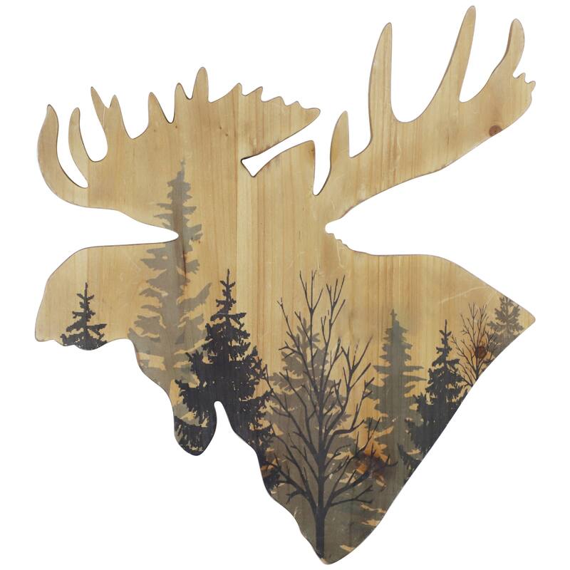 HiEnd Accents Wooden Moose Head