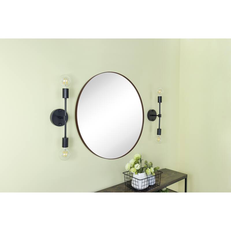 TEHOME Yolanta Round Metal Wall Mirror