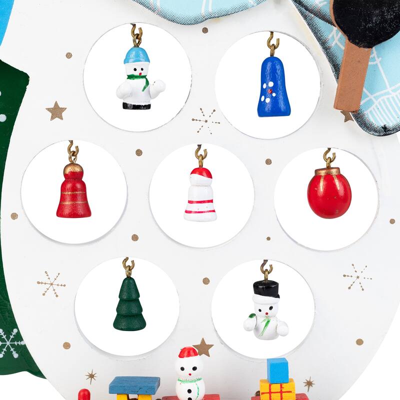 Snowman Cut-Out with Miniature Ornaments Merry Christmas Decoration - 10.25"