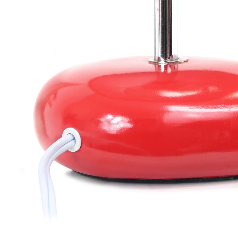 10.24 in. Red Finish Table Lamp with Red Shade, Sturdy Table Lamp for Living Rooms and Bedrooms, Set of 2