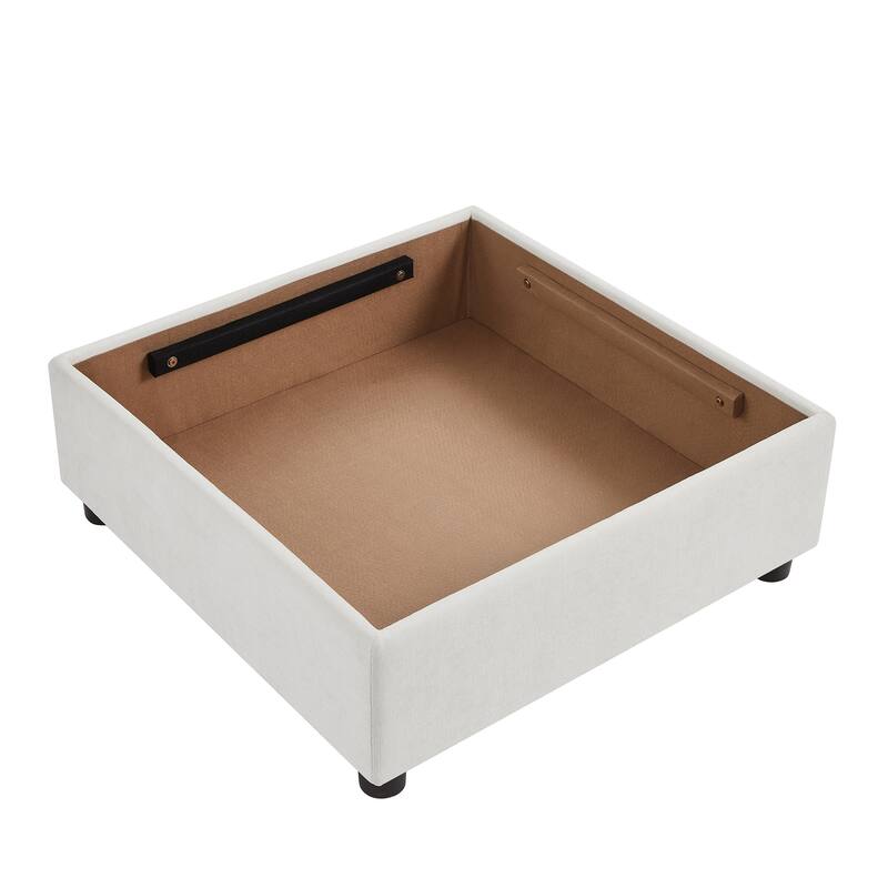 U-Shaped Modular Sectional Sofa with 2 Storage Ottomans, Convertible Sectional Sofa Bed, 6 Seater Sofa with Throw Pillows