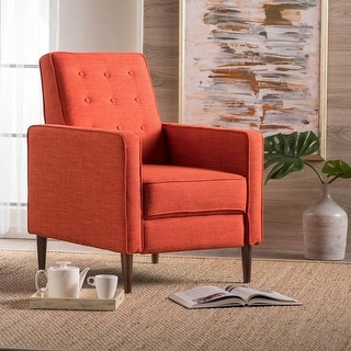 Mid-Century Modern Fabric Recliner Chair with Birch Legs by Christopher Knight Home