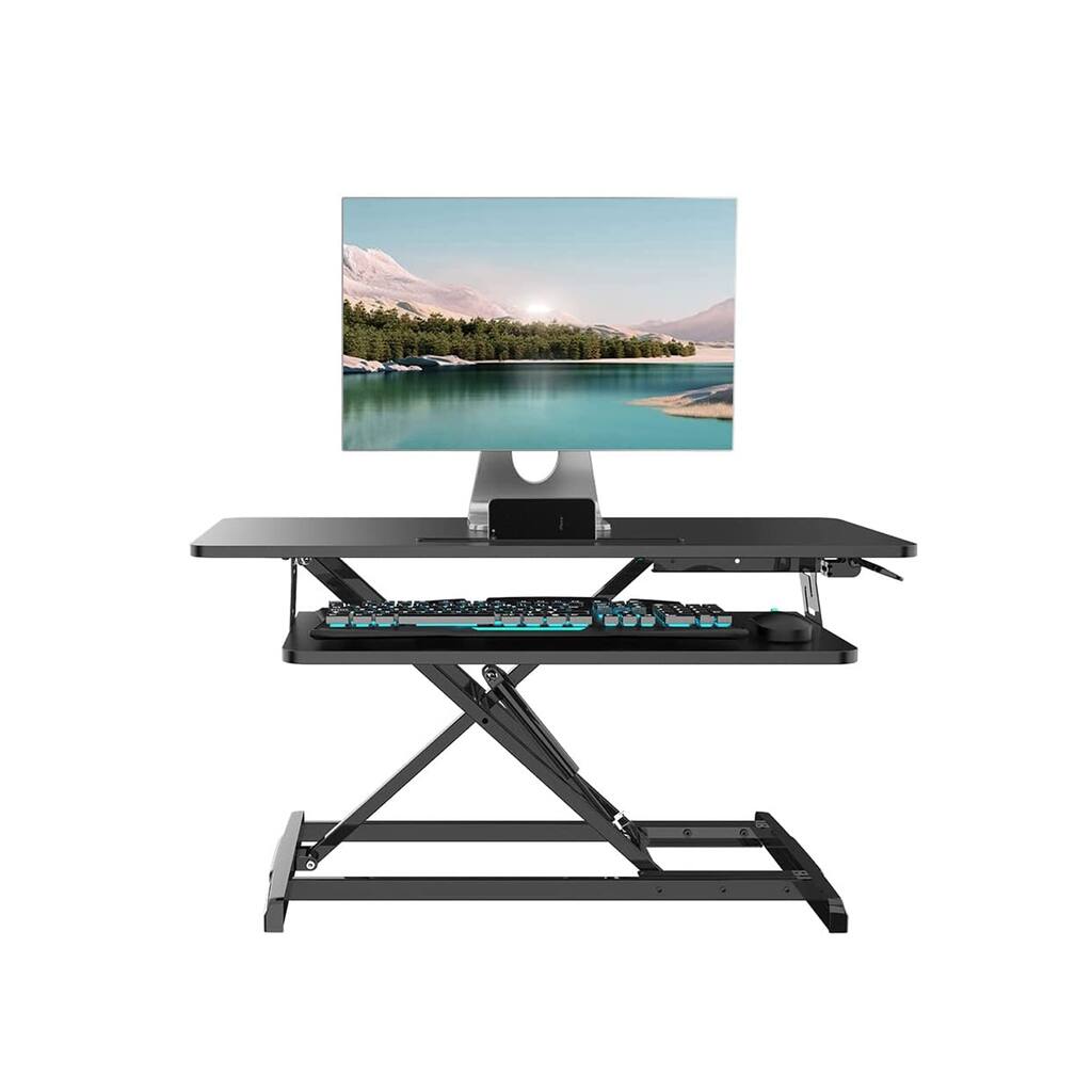 32 Inch Standing Desk Converter Height Adjustable Tabletop Workstation Laptop Monitor Riser