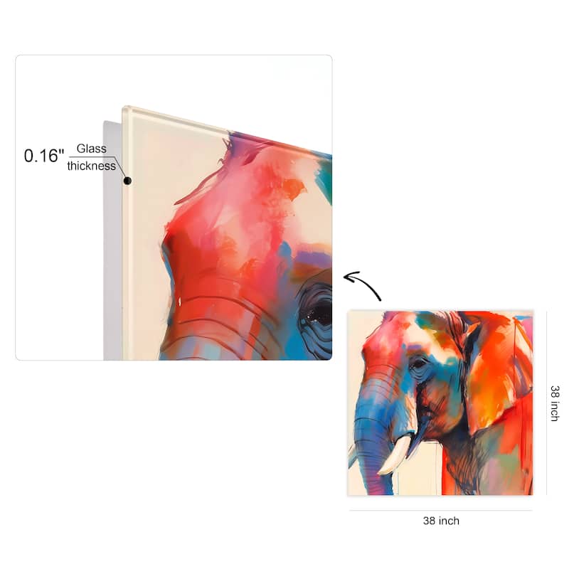 Empire Art Direct Vibrant Majesty I Printed Tempered Glass Wall Art - Multi-Color