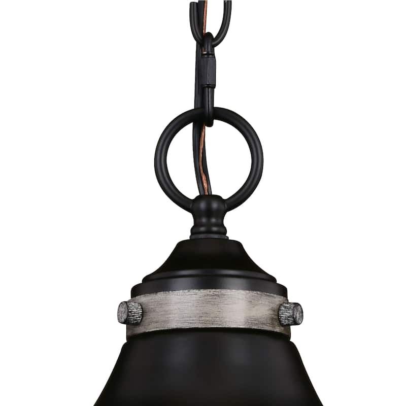 Sheffield 1L Dark Bronze and Gray Farmhouse Dome Pendant Light