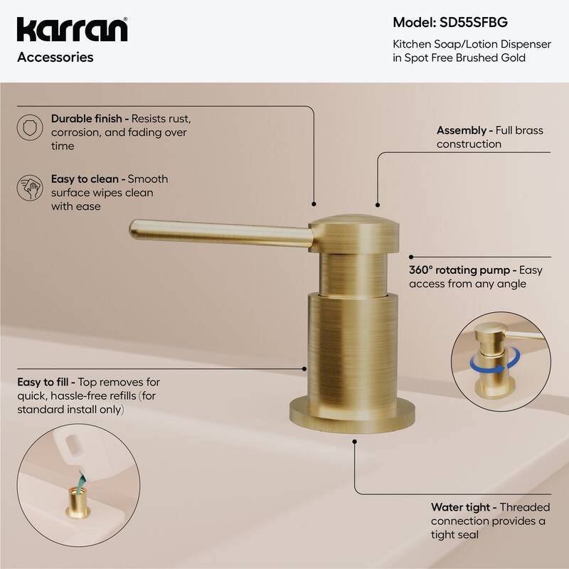 Karran SD55 Kitchen Soap/Lotion Dispenser