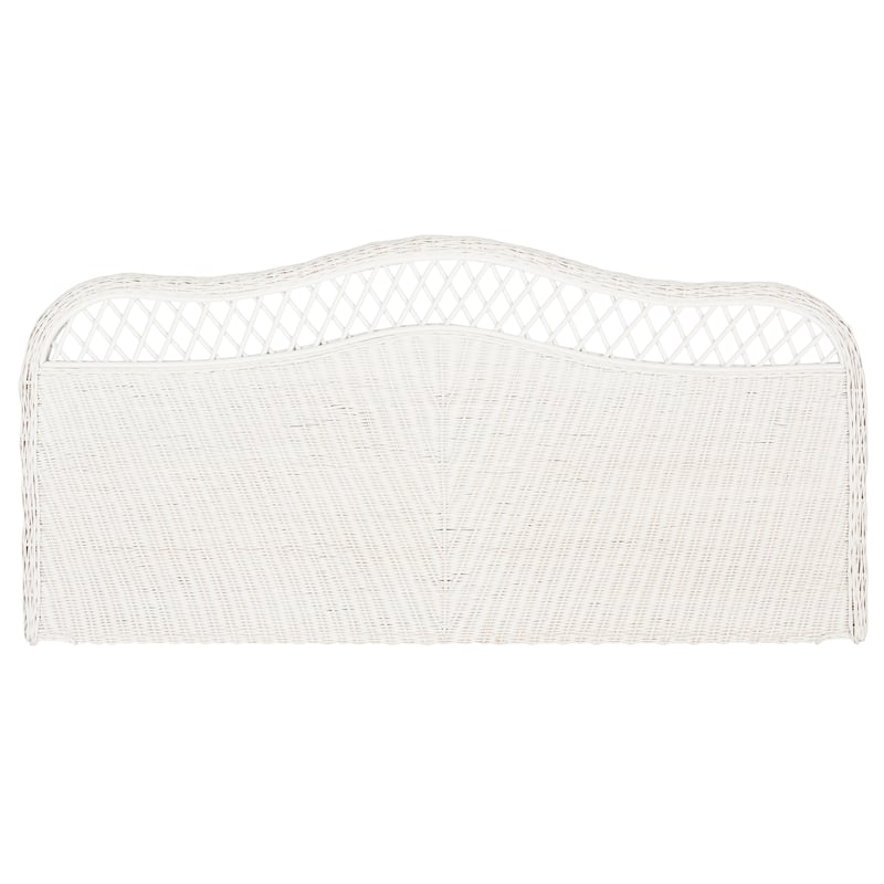 SAFAVIEH Masja White Washed Rattan Headboard (Full) - White - Queen
