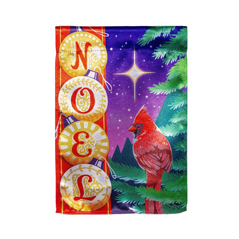 12.5 in. x 18 in. Noel Cardinal Lustre Garden Flag - Multicolor - 12.5 in x 18 in