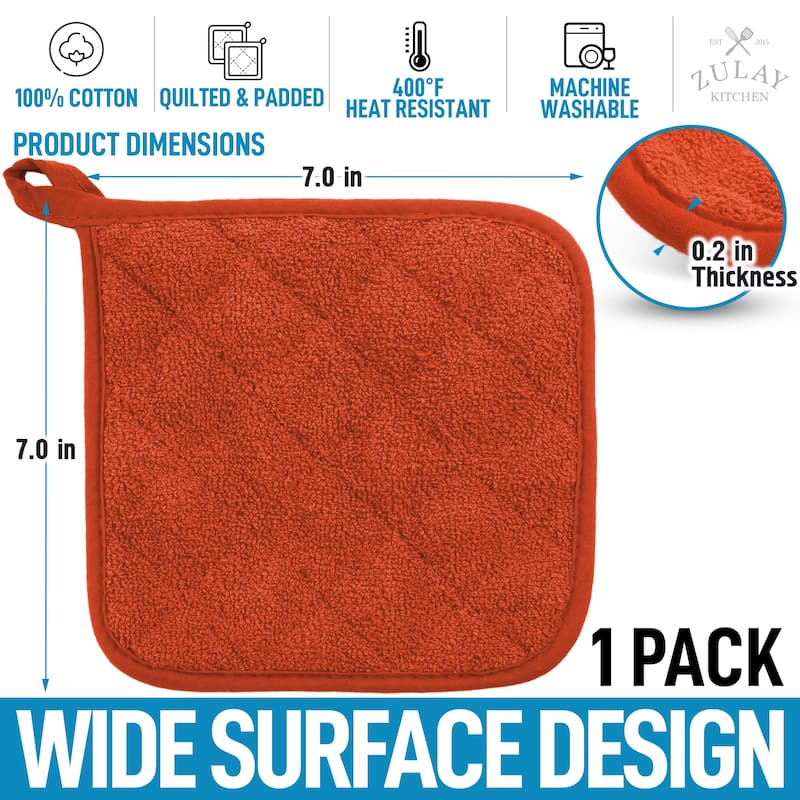 Zulay Kitchen 1-Pack Heat Resistant Cotton Pot Holders