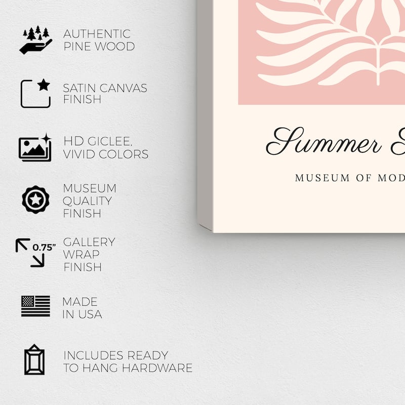 Wynwood Studio Canvas Advertising Artistic Gallery Summer Poster I Pink Modern & Contemporary Wall Art Canvas Print