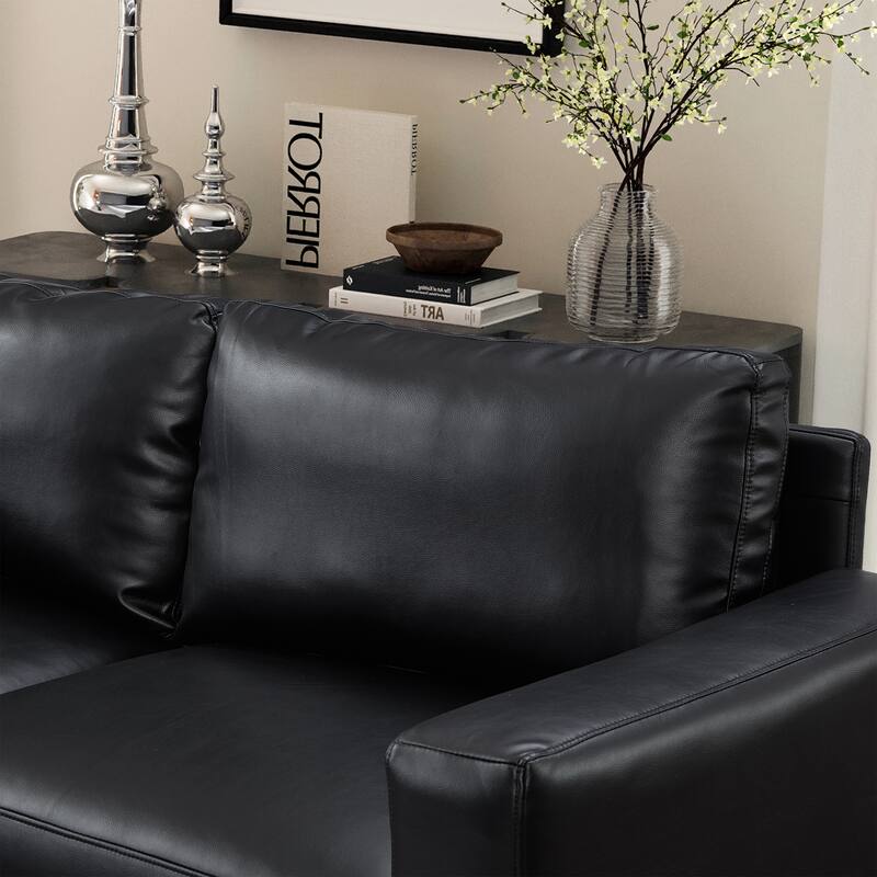 78.5" Loveseat Sofa with Breathable Faux Leather Upholstery for Living Room & Apartment