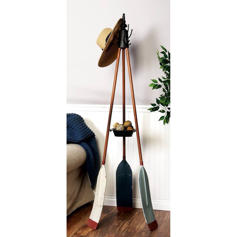 Metal Coat Rack - Brown - Roche River Decor - 16"Wx16"Lx69"H