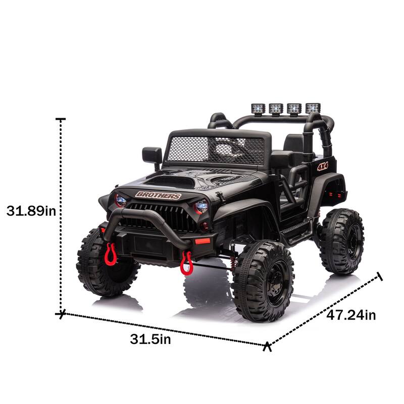 Kids Electric Ride-On Car 24V 400W with Parents Control, 3 Speed Settings, Bluetooth, USB, Music, LED Searchlights